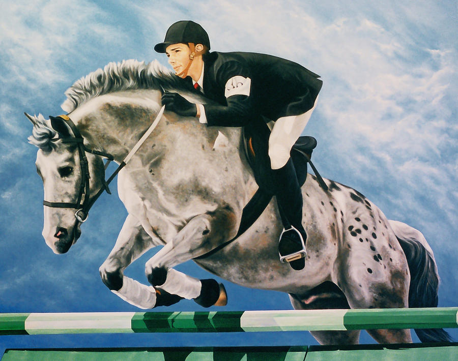 Horse And Rider Painting - Sky McCloud and David by Mary Elizabeth White