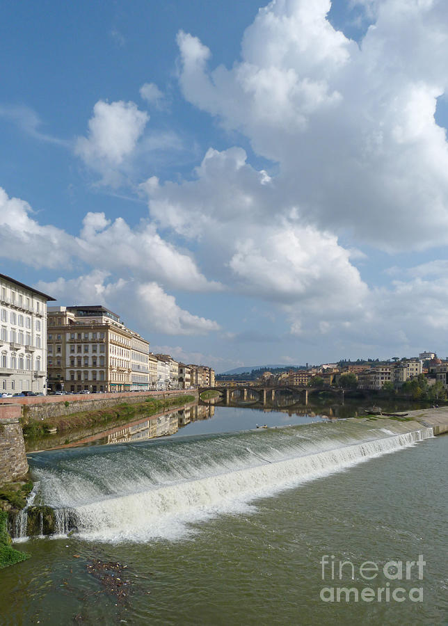 Sky over the River Arno, Florence - Italy Photograph by Phil Banks