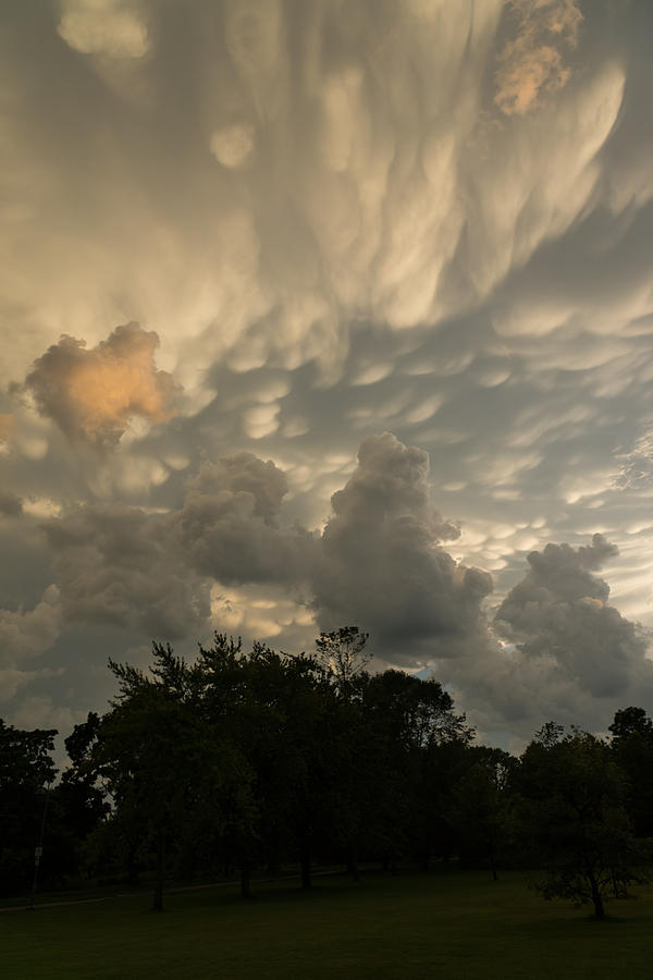 Sunset Photograph - Sky Painting - Mammatus Clouds After A Storm by Georgia Mizuleva