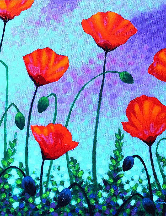 Sky Poppies Painting by John Nolan