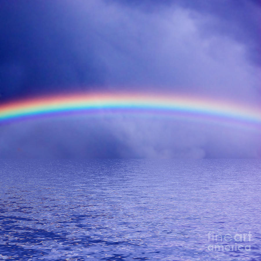 Sky Rainbow Sea Photograph