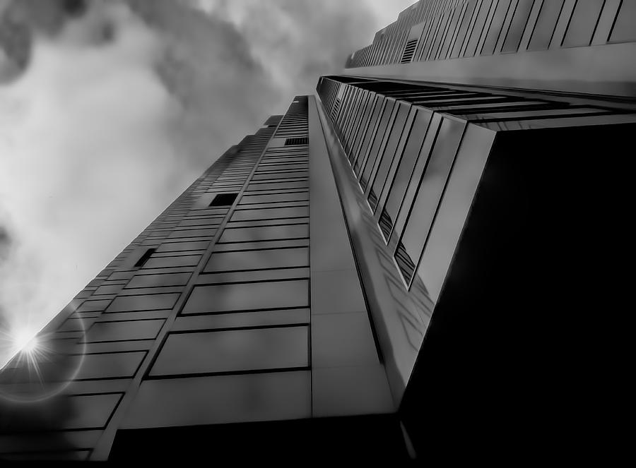 Sky scrapers bw Photograph by Cathy Anderson
