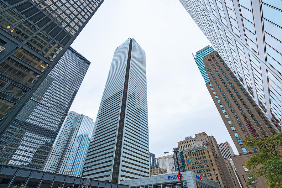 Sky Scrapers On Bay Street In Torontos Financial District. Photograph