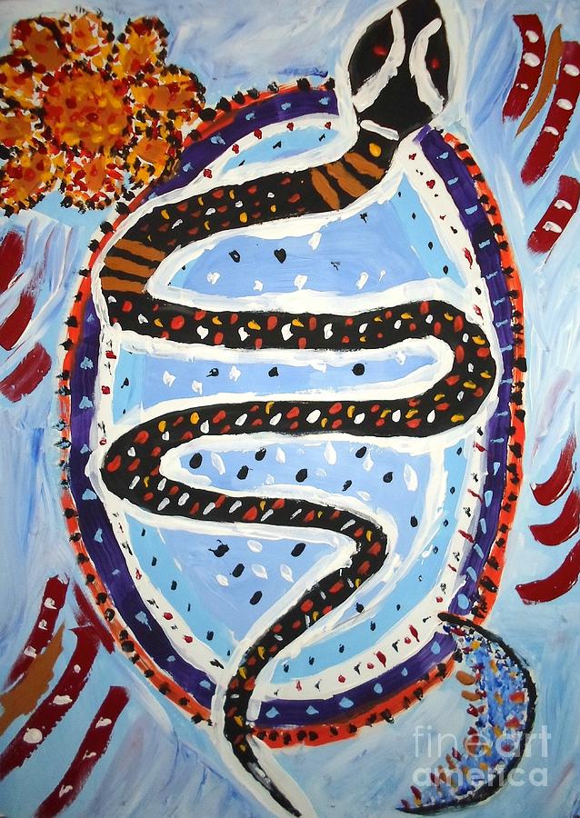 Snake Painting - Sky Serpent by Eliza Donovan