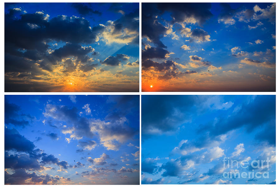 Nature Photograph - Sky With Clouds And Sun by Anek Suwannaphoom