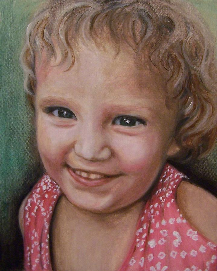 Little Girl Painting - Skye Blue by Martha Suhocke