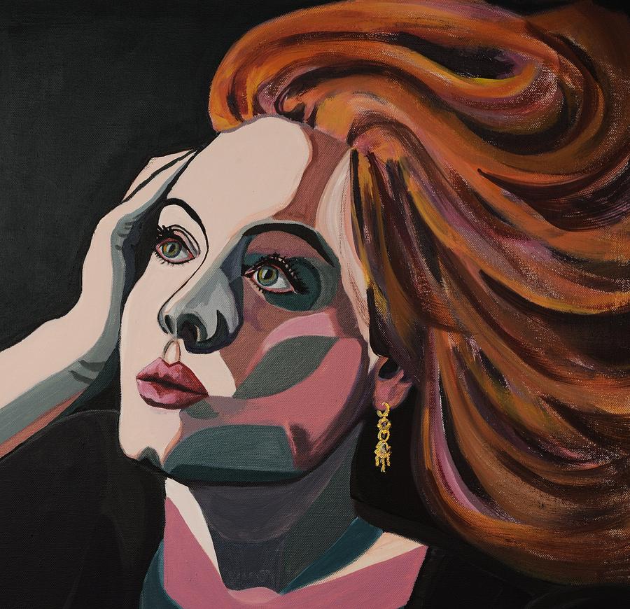 Adele Painting - Skyfall portrait crop by Christel Roelandt