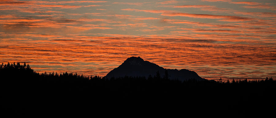 Skyfire Over the Olympic Mountains Photograph by Ronda Broatch