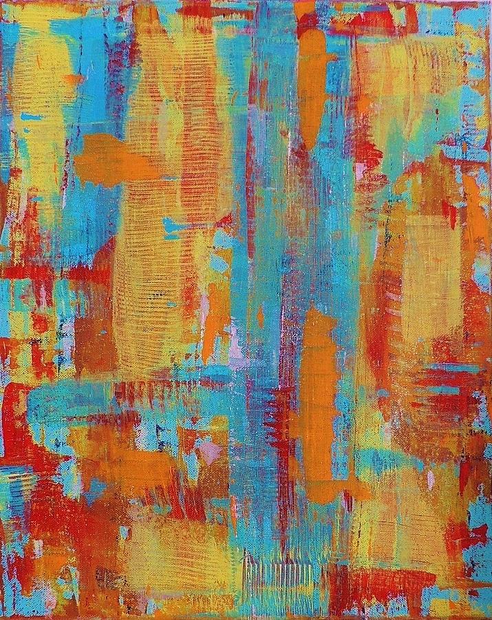 Modern Abstract Painting - SkyLadder by Debra Jacobson