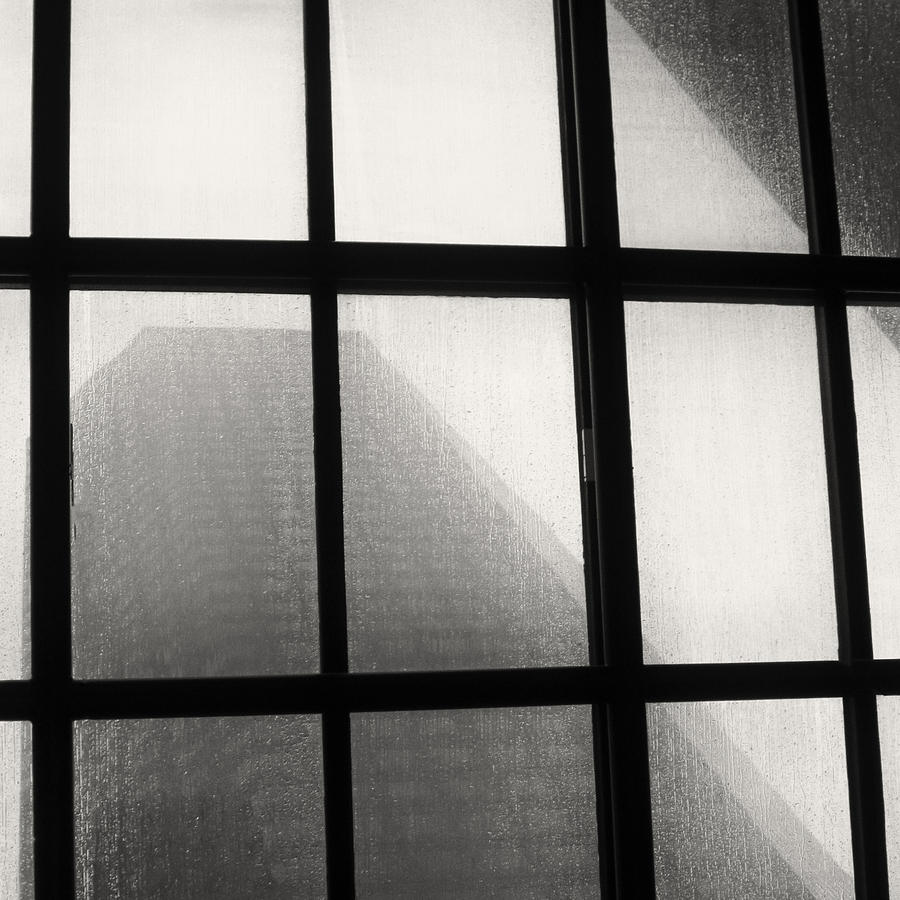 Skylight In Rain Bw Square Photograph by Tony Grider