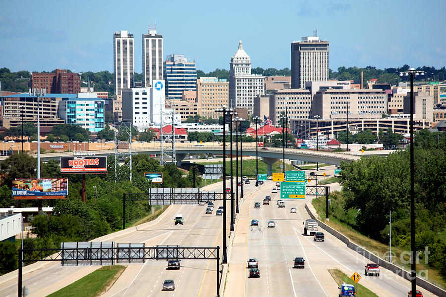 Skyline Aerial of Peoria Illinois Photograph by Bill Cobb - Fine Art 