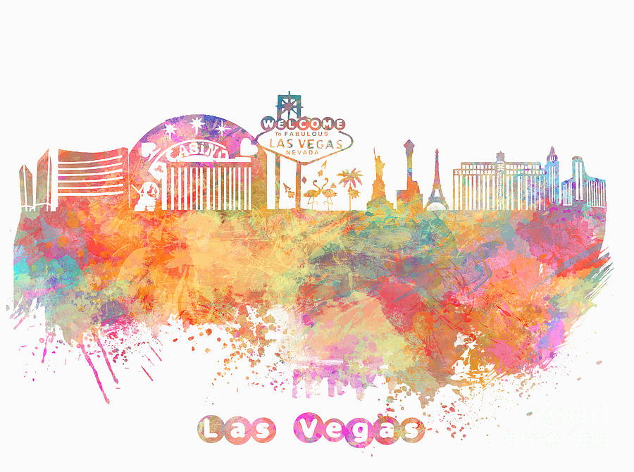 Skyline Las Vegas Digital Art by Justyna Jaszke JBJart