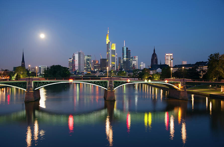 Skyline Of Frankfurt With The River Photograph by Guy Vanderelst