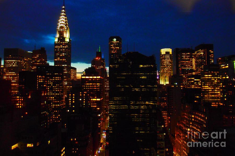 Skyline of New York Just after Sunset Photograph by Miriam Danar