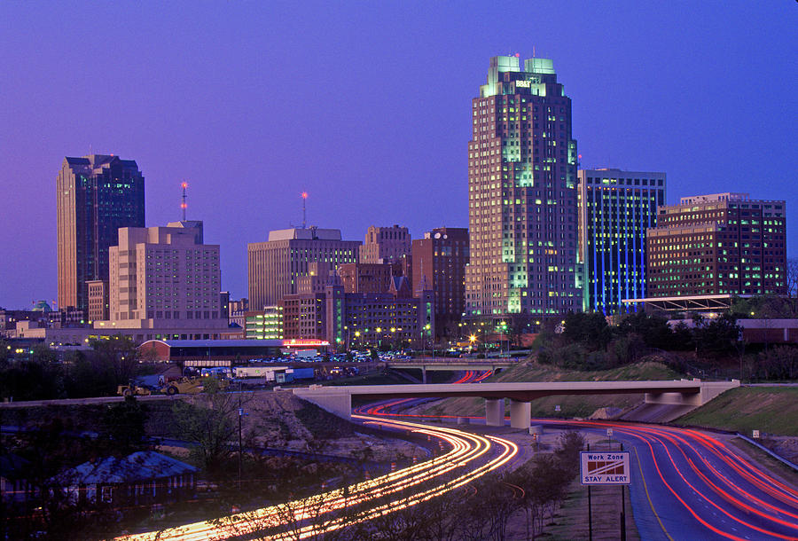 Skyline Of Raleigh, Nc At Night Photograph by Panoramic Images