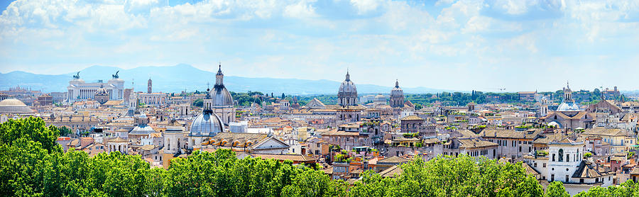 Skyline of Rome at sunny day Photograph by Alxpin
