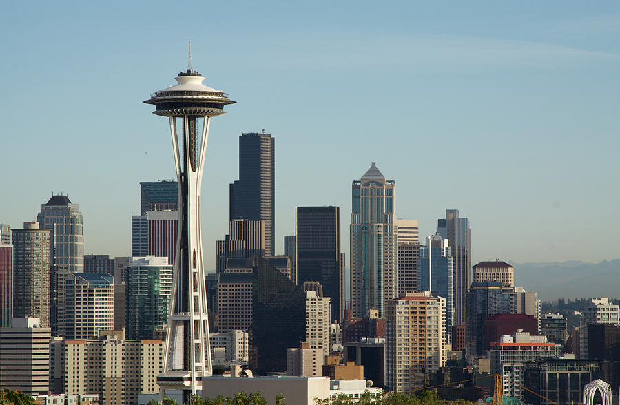 Skyline Of Seattle With Space Needle Photograph by Davelogan