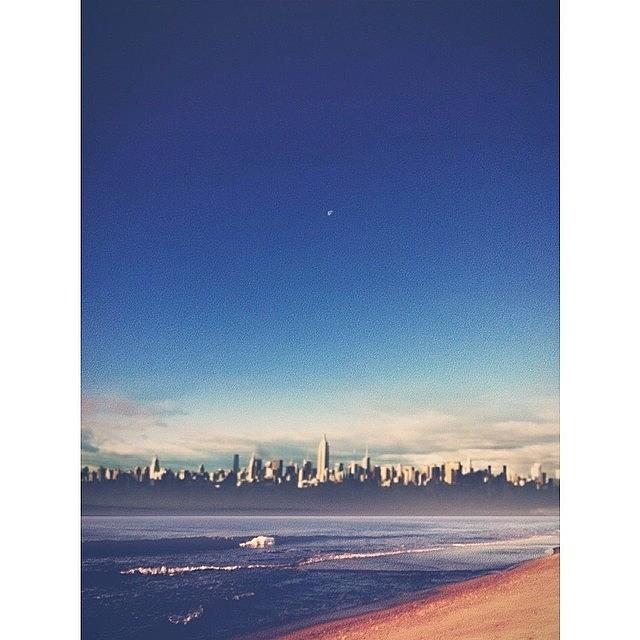 Architecture Photograph - Skyline Over Montauk. #splitpic #nyc by Jennie Song