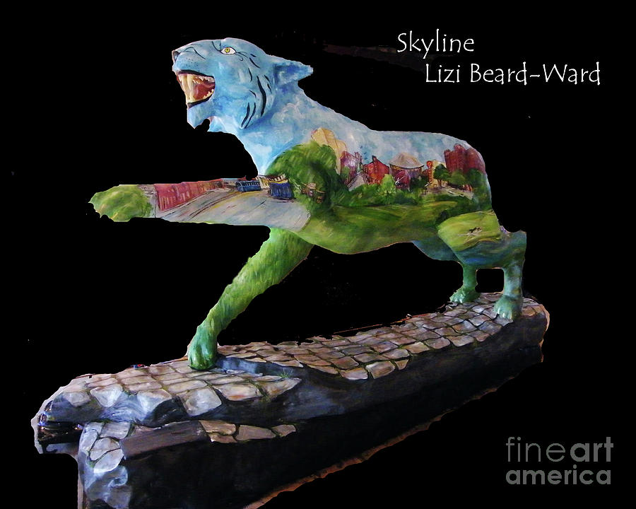 Skyline Tiger Mixed Media by Lizi Beard-Ward