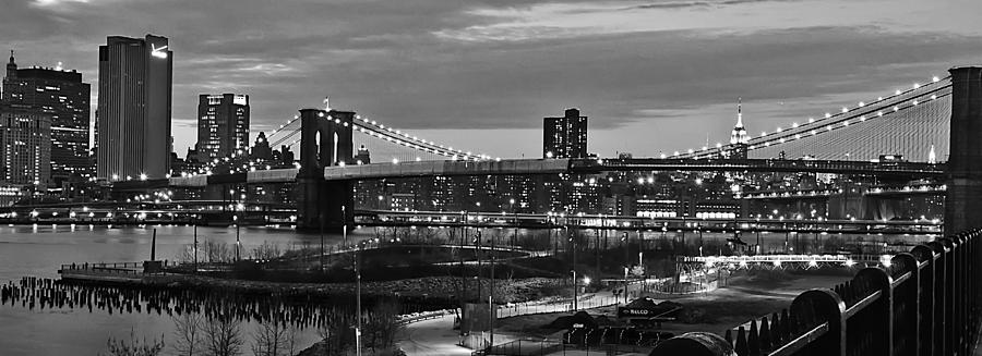 Skyline View from Brooklyn in Black and White Photograph by Mitchell R Grosky