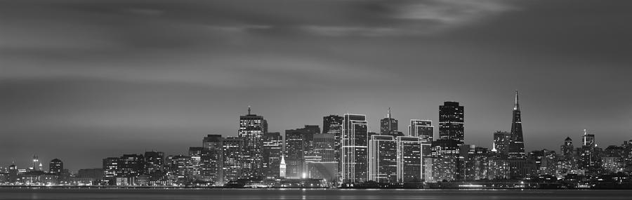 Black And White Photograph - Skyline Viewed From Treasure Island by Panoramic Images