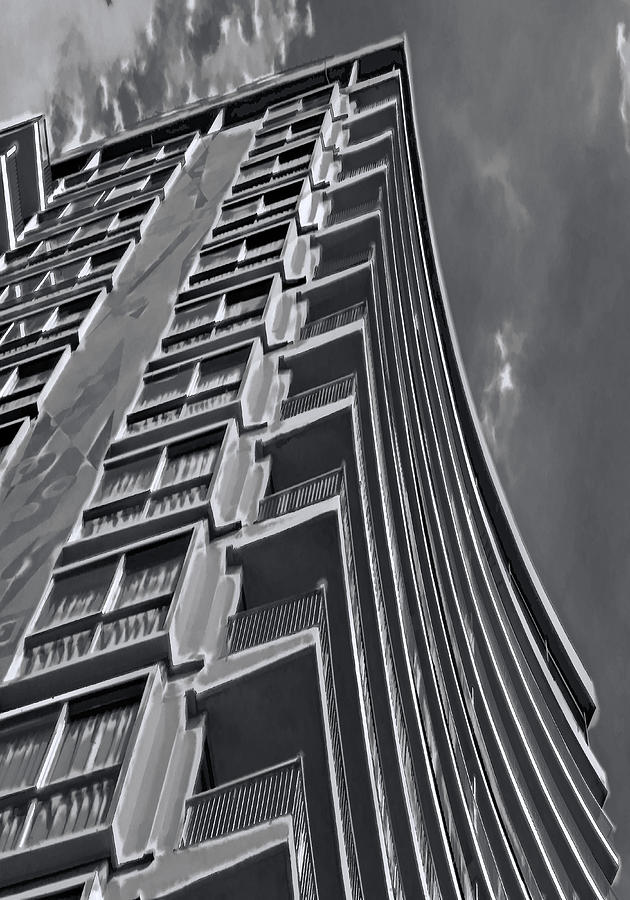 Skyscraper BW Digital Art by Cathy Anderson
