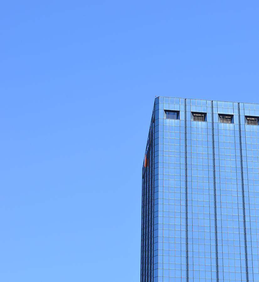 Skyscraper Photography - Blue On Blue - By Sharon Cummings Photograph by Sharon Cummings