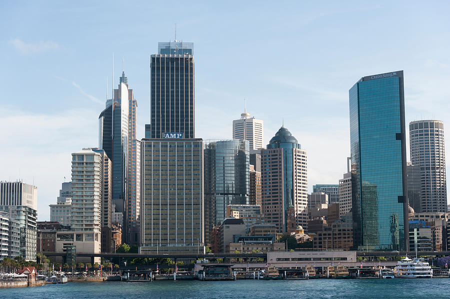 Skyscrapers At Waterfront, Circular Photograph by Panoramic Images ...