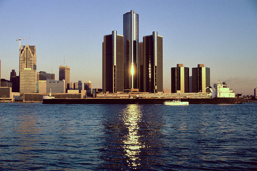 Skyscrapers By The Water In Detroit Photograph by Panoramic Images - Pixels