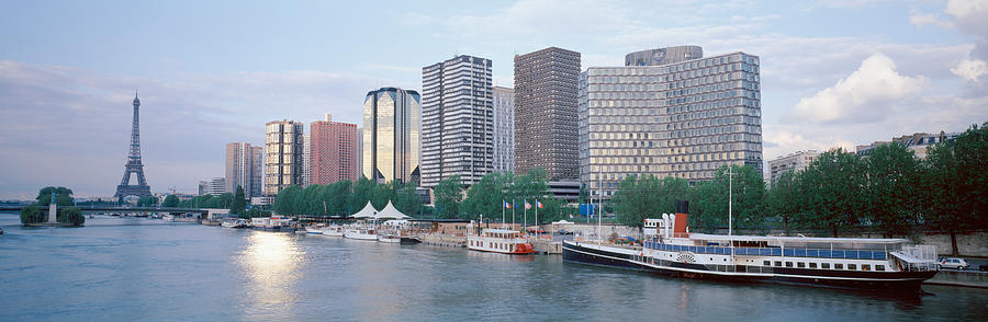 Skyscrapers Near A River, Paris, France Photograph by Panoramic Images