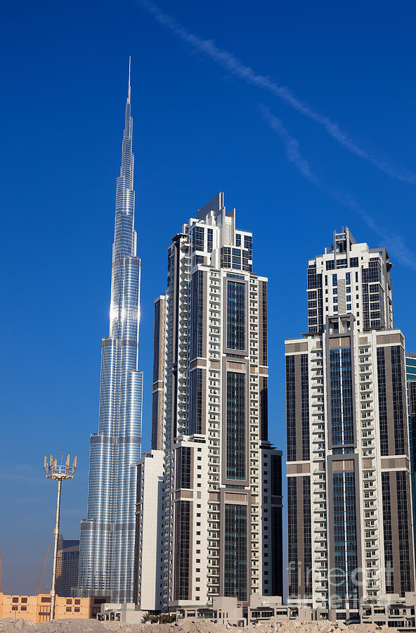 Architecture Photograph - Skyscrapers on Dubai  by Fototrav Print