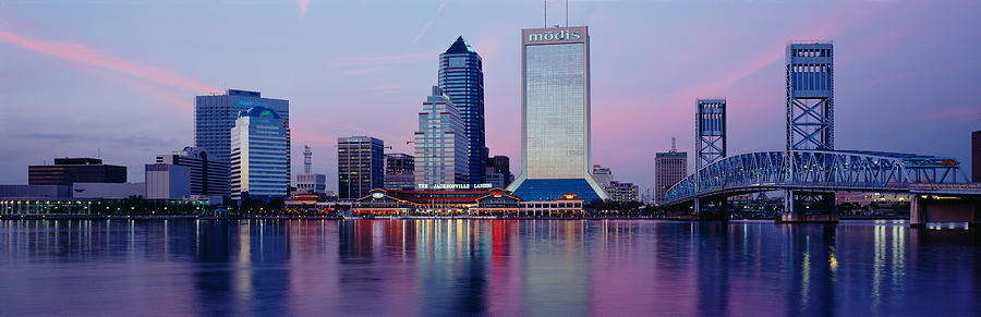 Jacksonville Photograph - Skyscrapers On The Waterfront, St by Panoramic Images