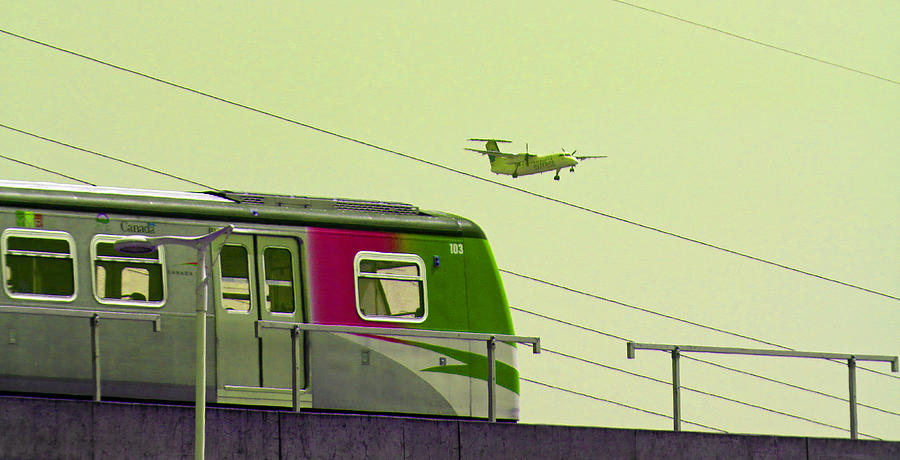 Skytrain and Plane D Photograph by Laurie Tsemak