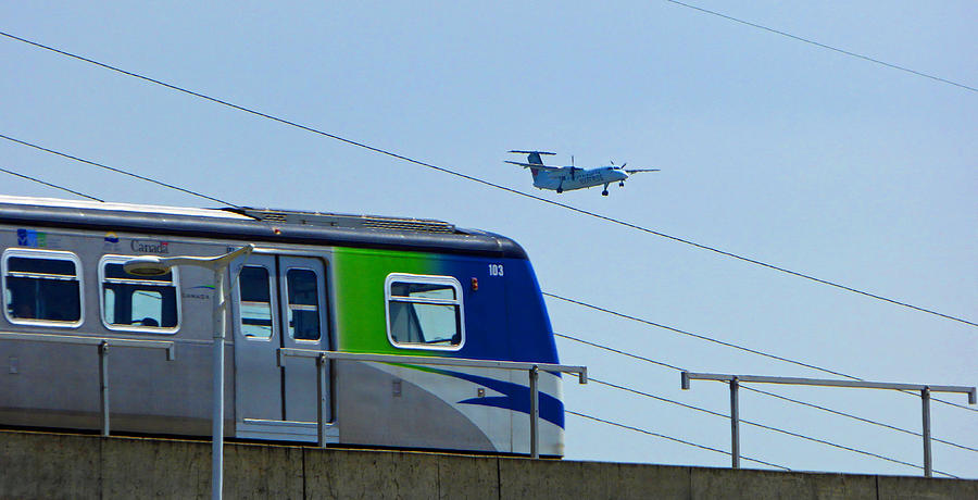 Skytrain and Plane F Photograph by Laurie Tsemak