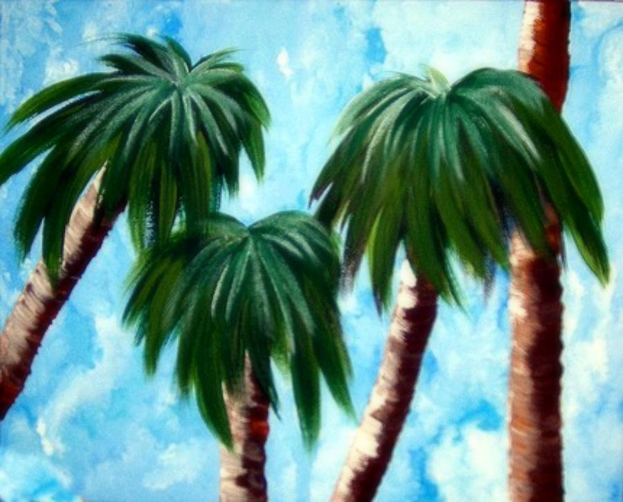 Palm Trees Painting - Skyward Journey by Barbie Baughman
