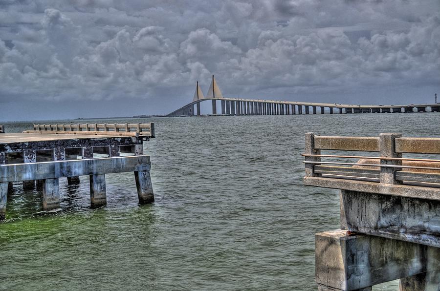 Skyway bridge New and Old Photograph by Timothy Lowry