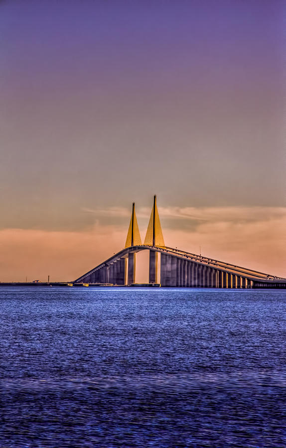Sunset Photograph - Skyway Sunset by Marvin Spates