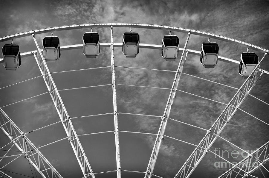 Unique Photograph - Skywheel Portrait mono by John Rizzuto