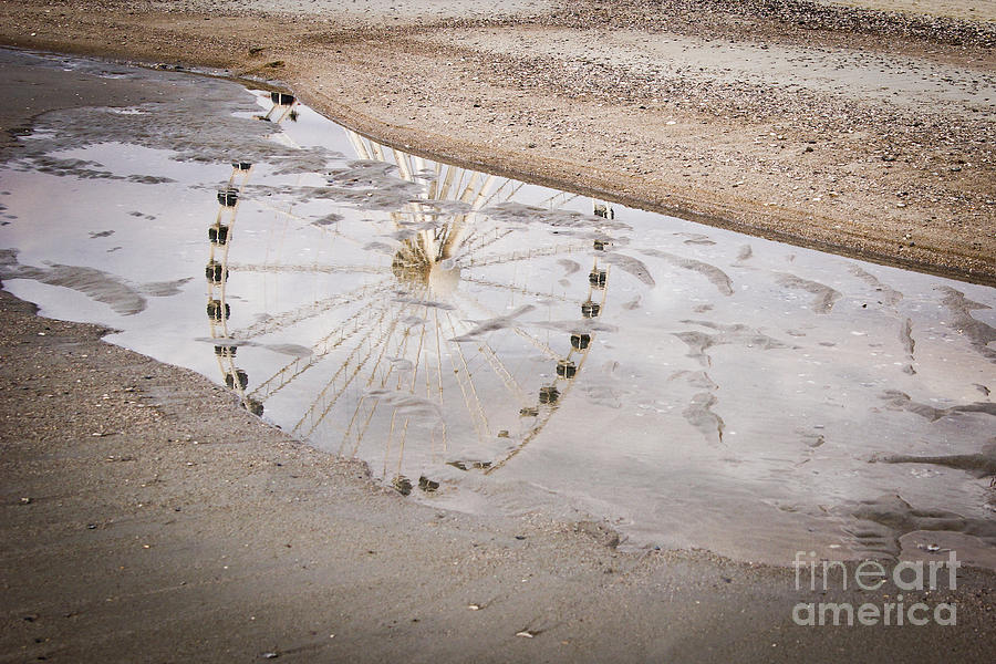 Beach Photograph - Skywheel Reflections by Matthew Trudeau