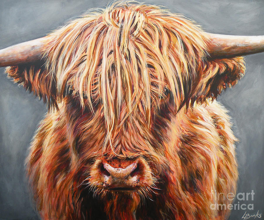 Cow Painting - Slackbuie by Leigh Banks