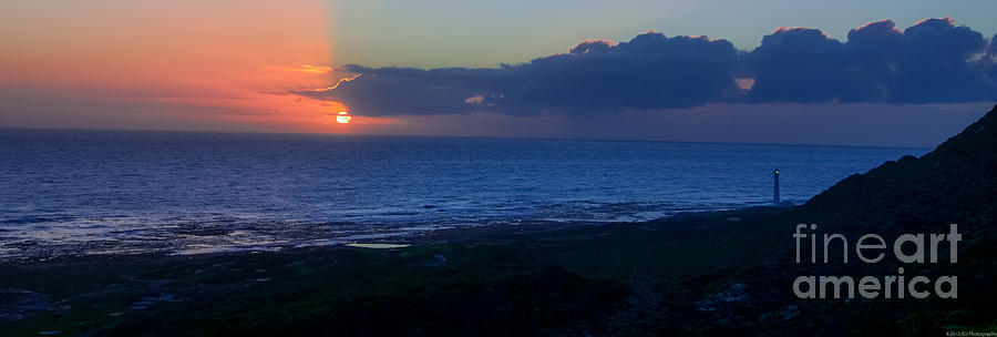 Slangkop Lighthouse Panoramic Sunset Photograph by Jeff at JSJ Photography