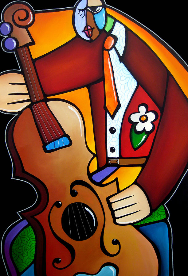 Slappin The Bass by Fidostudio Painting by Tom Fedro