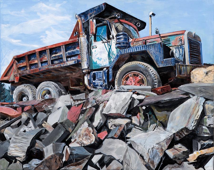 Slate Truck Painting by Chrissey Dittus