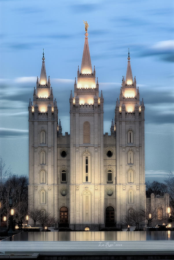 Slc Temple Blue Photograph by La Rae Roberts