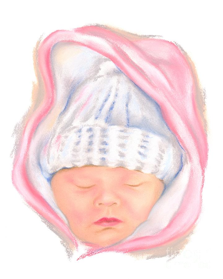 Sleeping Baby in Winter Pastel by MM Anderson