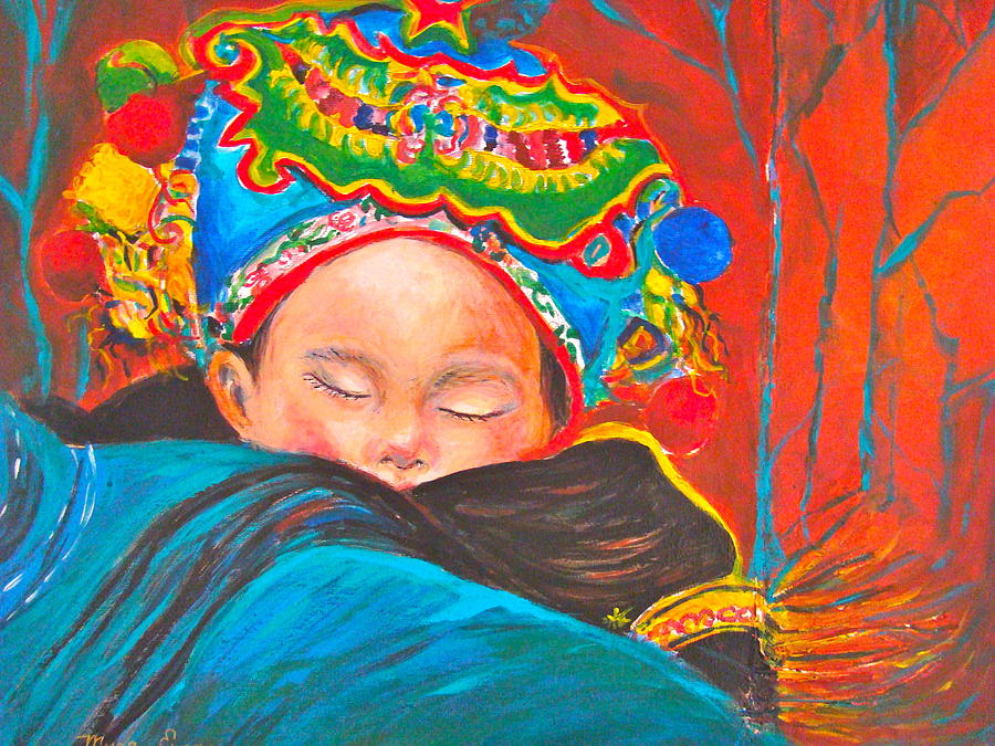 Sleeping Buddha Painting by Myra Evans