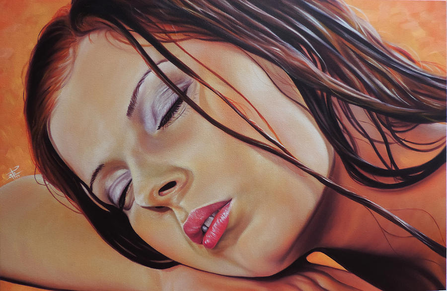 Portrait Painting - Sleeping Flower by Inti Garcia