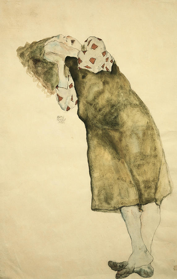 Egon Schiele Painting - Sleeping Girl by Celestial Images