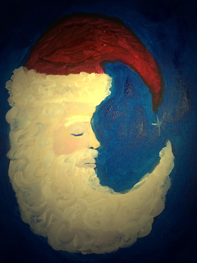 Santa Painting - Sleeping Santa by Marian Hebert