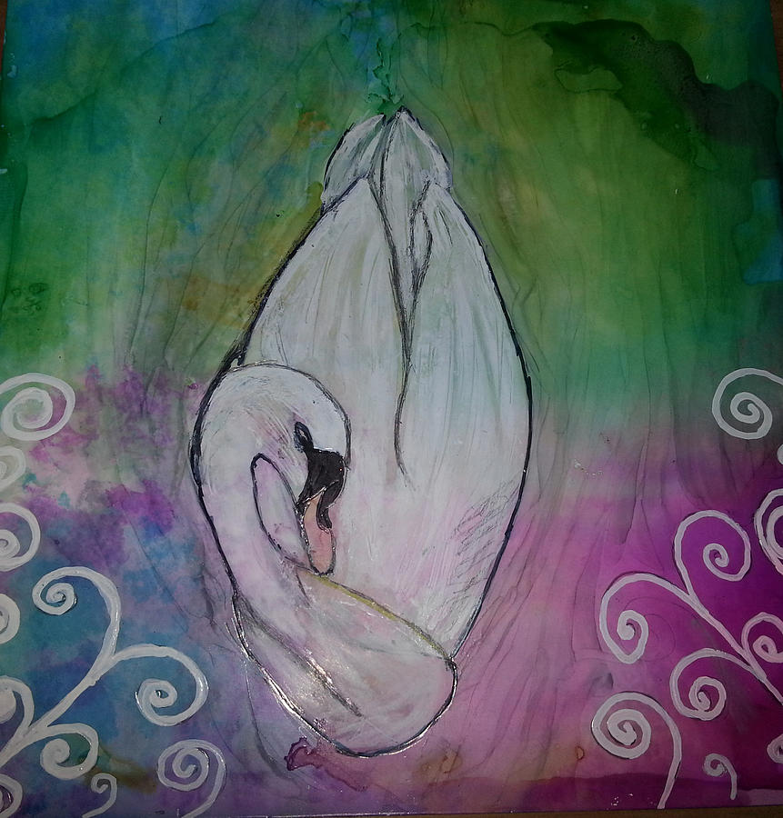Sleeping Swan Painting by Kelly Dallas